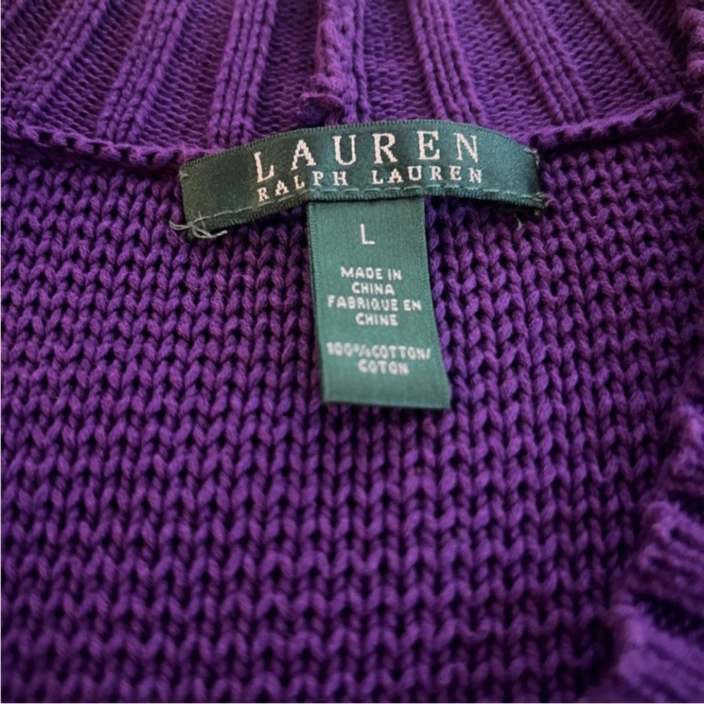 ๐ VINTAGE RALPH LAUREN Deep Purple V-Neck Sweater - Picture 2 of 4